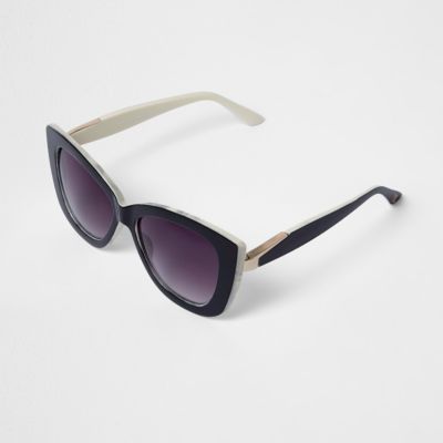 Black cat eye purple tint sunglasses